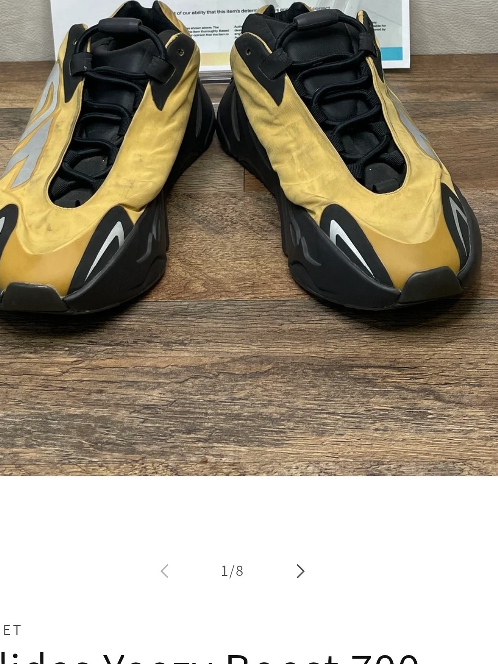 Yeezy 700 V3 Men’s Sneakers - Gold/Black BOOST With CERTIFICATE OF AUTHENTICATON